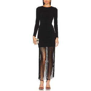 Alice + Olivia 'Katherina' Black Polyester Midi Dress Size 2